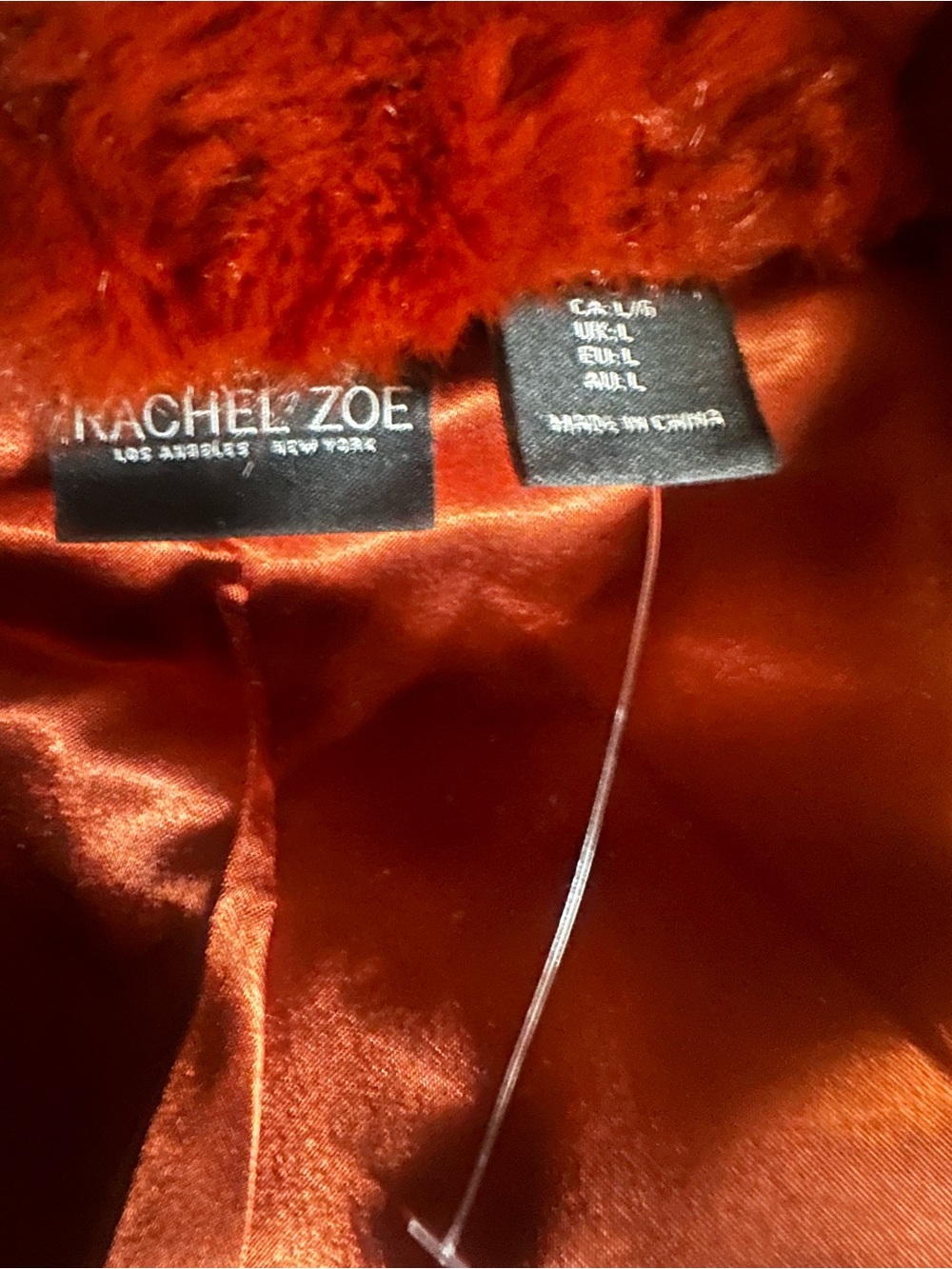 Rachel Zoe Burnt Orange Faux Fur Vest - Picture 3 of 4